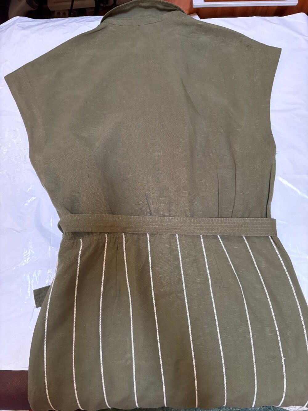 Banana Republic Embroidered Tencel™-Linen Wrap Dress Sz S - Picture 11 of 12